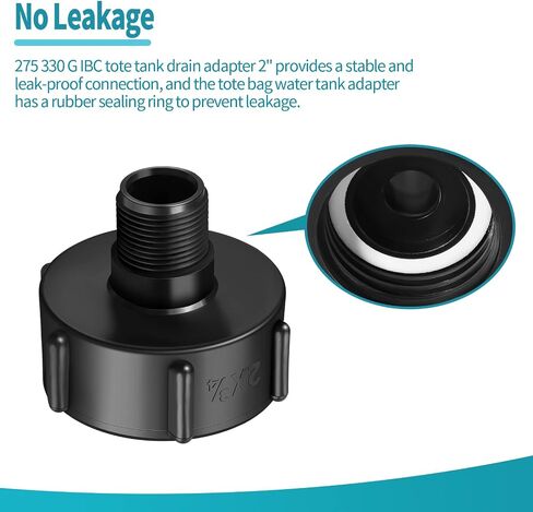 275 330 Gallon IBC Tote Adapter 2" Coarse Thread x 3/4" Garden Hose Male IBC Tote Fitting Drain Adapter Water Tank Hose Adapter(2 Pieces) in Saudi Arabia