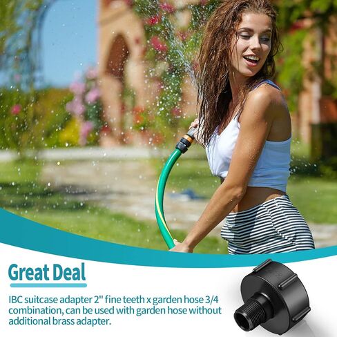 275 330 Gallon IBC Tote Adapter 2" Coarse Thread x 3/4" Garden Hose Male IBC Tote Fitting Drain Adapter Water Tank Hose Adapter(2 Pieces) in Saudi Arabia