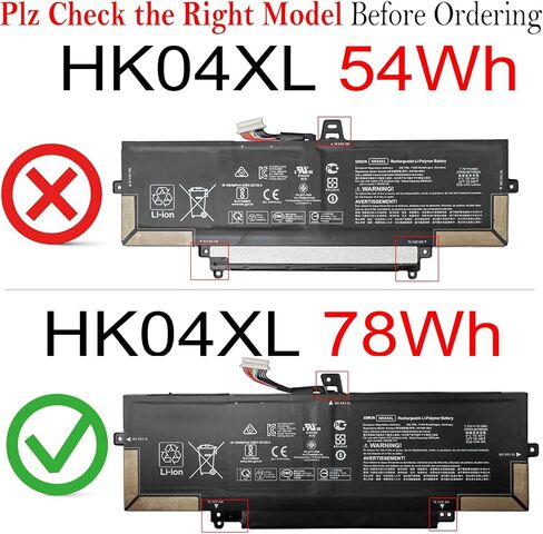 HK04XL 78Wh 9767mAh بطارية بديلة لـ HP EliteBook x360 1030 G7 1030 G8 1040 G7 1040 G8 Series L84352-005 L82391-005 HSTNN-IB9H HSTNN-IB9J L83796-171 HKO4XL 7.72V in Saudi Arabia