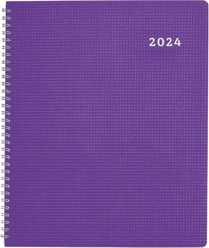 Brownline 2024 DuraFlex مخطط أسبوعي، كتاب المواعيد، 12 شهرًا، من يناير إلى ديسمبر، ربط مزدوج السلك، 11 بوصة × 8.5 بوصة، أرجواني (CB950V.PUR-24) in Saudi Arabia