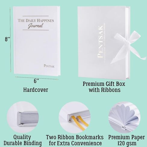 The Gratitude Journal, Daily Mindfulness Journal , The Gratitude Journal for Women, Better Everyday Journal for Affirmation @ Reflection, Self Love Journal, The Happiness Journal, White with Gift BOX in Saudi Arabia