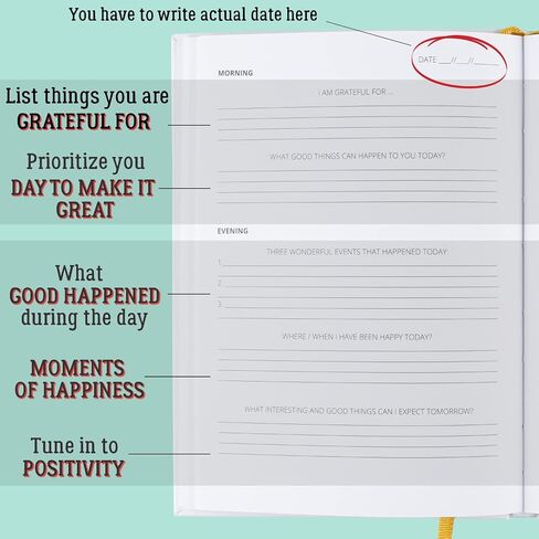 The Gratitude Journal, Daily Mindfulness Journal , The Gratitude Journal for Women, Better Everyday Journal for Affirmation @ Reflection, Self Love Journal, The Happiness Journal, White with Gift BOX in Saudi Arabia