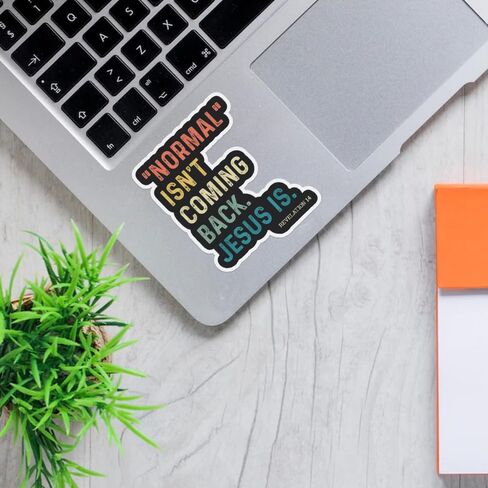 LECATI-3 قطع - عادي لا يعود يسوع هو ملصق ديني المسيح هدايا الله للكمبيوتر المحمول والكمبيوتر المحمول وزجاجة المياه وخوذة النافذة الممتصة للصدمات، ملصقات 3 × 4 بوصة in Kuwait