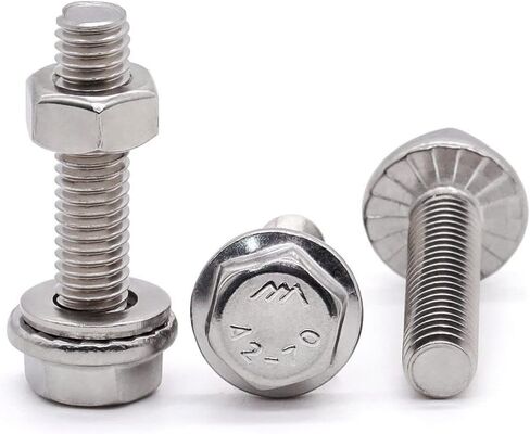Glvaner (10 Sets) M8 x 35mm Stainless Steel Extra Large Flanged Washer Head Hex Bolt GB 5789 and Hex Nuts & Flat Washers Assortment Full Thread in Saudi Arabia