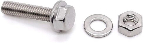 Glvaner (10 Sets) M8 x 35mm Stainless Steel Extra Large Flanged Washer Head Hex Bolt GB 5789 and Hex Nuts & Flat Washers Assortment Full Thread in Saudi Arabia