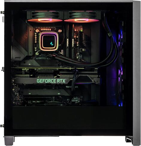 كمبيوتر سطح المكتب Velztorm Rivex للألعاب (Intel i9-12900K 16-Core، 16GB DDR5 4800MHz RAM، 1TB PCIe SSD + 1TB HDD (3.5)، GeForce RTX 4070 Super 12GB، WiFi، Bluetooth، أسود، Win 11 Home) in Kuwait