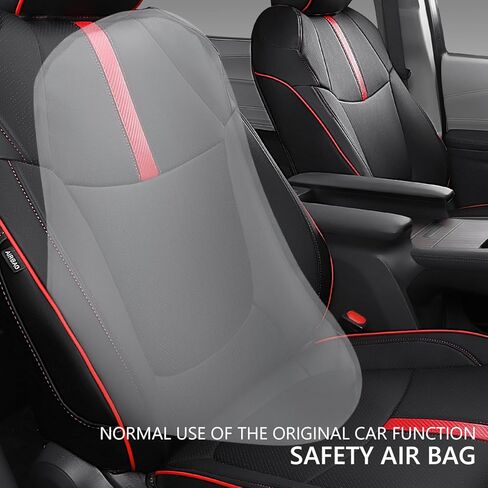 PTYYDS Fit 2021-2024 Toyota Sienna Seat Covers Leather Car Seat Covers for 2021 2022 2023 2024 Toyota Sienna XLE(7 Seats),Woodland Edition,XSE,Platinum 3-Row Accessories (Black with Red Carbon Fiber) in Kuwait