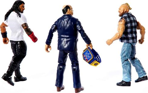 Mattel Action Figure 3-Pack Tribal Chief vs Beast IncarnateRoman Reigns Brock Lesnar وPaul Heyman Elite Collection مع بطولة عالمية وأيدي قابلة للتبديل in Saudi Arabia