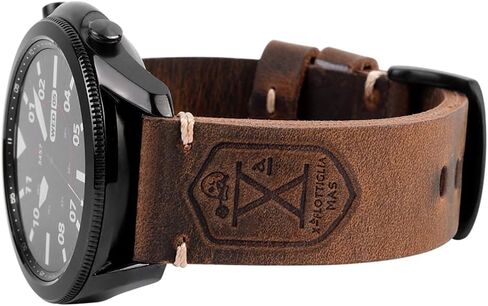 أحزمة متوافقة مع Garmin Venu 2/3/Vivoactive 4 45mm/Samsung Galaxy Watch 3 45mm/Gear S3 Frontier/Classic/Galaxy Watch 46mm، 22mm سوار جلدي عتيق للرجال والنساء in Kuwait
