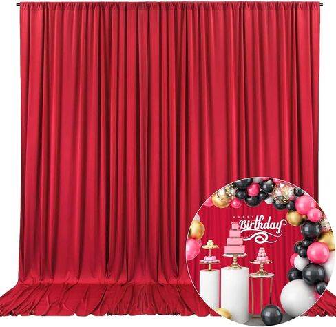 10 x 7 Feet Blue-Green Backdrop Curtain for Partie, Background Curtains for Photoshoot, Birthday, Wedding, Valentine's Day, Mardi Gras, Easter, Mother's Day Party Decorations 5Ft x 7Ft, 2 Panels in Kuwait