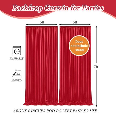10 x 7 Feet Blue-Green Backdrop Curtain for Partie, Background Curtains for Photoshoot, Birthday, Wedding, Valentine's Day, Mardi Gras, Easter, Mother's Day Party Decorations 5Ft x 7Ft, 2 Panels in Kuwait