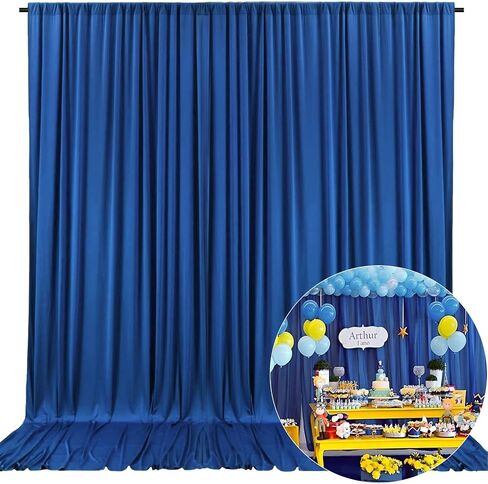 10 x 7 Feet Blue-Green Backdrop Curtain for Partie, Background Curtains for Photoshoot, Birthday, Wedding, Valentine's Day, Mardi Gras, Easter, Mother's Day Party Decorations 5Ft x 7Ft, 2 Panels in Kuwait