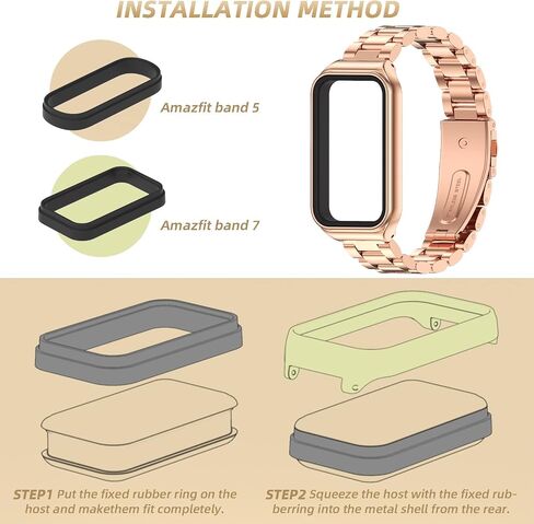 حزام MIJOBS لساعة Amazfit Band 7 المعدنية البديلة، حزام ساعة متوافق مع ساعة Amazfit 7 الذكية لتتبع اللياقة البدنية in Saudi Arabia
