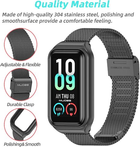 حزام MIJOBS لساعة Amazfit Band 7 المعدنية البديلة، حزام ساعة متوافق مع ساعة Amazfit 7 الذكية لتتبع اللياقة البدنية in Saudi Arabia