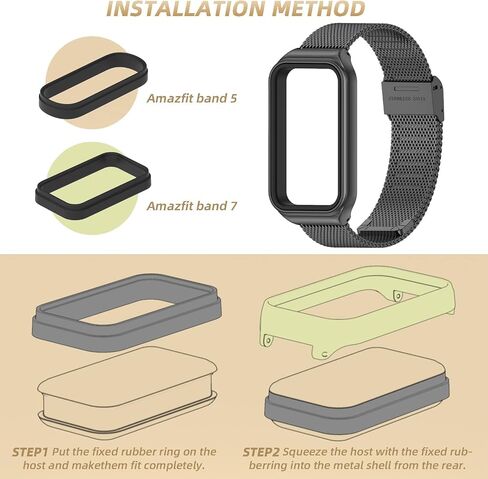 حزام MIJOBS لساعة Amazfit Band 7 المعدنية البديلة، حزام ساعة متوافق مع ساعة Amazfit 7 الذكية لتتبع اللياقة البدنية in Saudi Arabia
