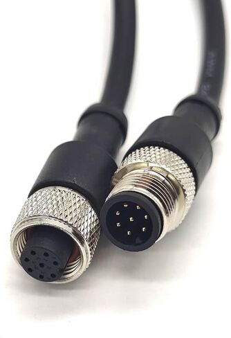 M12 8-Pin Extensin Cable A Coding Male to Female Straight Connector AWG24 PVC Black Cable 1 Meter in Saudi Arabia