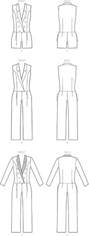McCall's M8183A5 Misses' Tuxedo Jumpsuit Sewing Patterns Kit, Design Code M8183, Sizes 6-14 in Saudi Arabia
