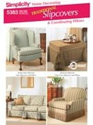 Simplicity Donna Lang Pattern 5383 Traditional Slipcovers & Coordinating Pillows in Saudi Arabia