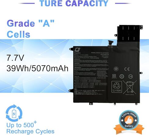 استبدال بطارية الكمبيوتر المحمول C21N1624 لجهاز Asus Zenbook Flip S 0B200 UX370UAR UX370UAR UX370UA UX370UAF Q325UA Q325UAR Series 0B200-02420000 39Wh/5070mAh in Kuwait