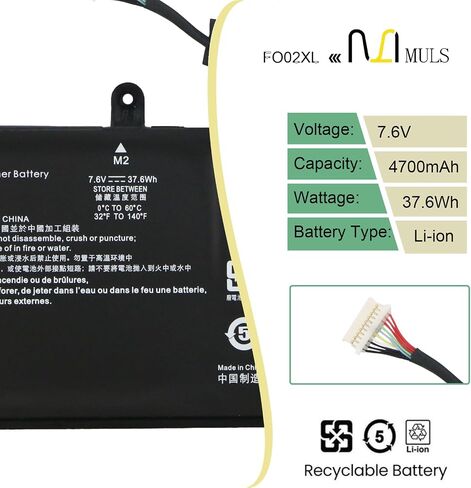 FO02XL L97355-005 Battery for HP Chromebook 11A 11A-NA 11A-NA0001NI 11A-NA0002MU 11A-NA0002NI 11A-NA0010NR 11A-NA0030NR 11A-NA0500SA 11A-NA0200ND 11A-NA0800NO 11A-NA0200ND L97353-2D1 Laptop 37.6Wh in Saudi Arabia