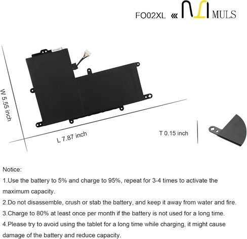 FO02XL L97355-005 Battery for HP Chromebook 11A 11A-NA 11A-NA0001NI 11A-NA0002MU 11A-NA0002NI 11A-NA0010NR 11A-NA0030NR 11A-NA0500SA 11A-NA0200ND 11A-NA0800NO 11A-NA0200ND L97353-2D1 Laptop 37.6Wh in Saudi Arabia