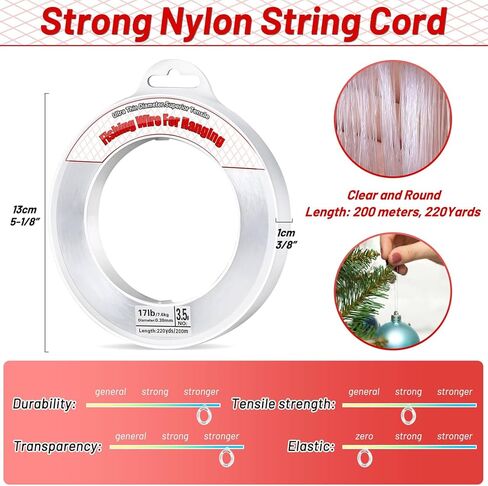 4 قطع سلك صيد شفاف، خط صيد السمك بطول 2624 قدم من النايلون أحادي الخيط 0.3/0.45 مم سلك غير مرئي سلسلة شفافة لتعليق ديكورات البالونات والحرف اليدوية وخياطة الخرز in Kuwait
