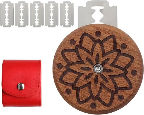 أداة تسجيل الخبز الخشبية UFO، قاطعة الخبز لخبازات الخبز المصنوعة منزليًا، مع حقيبة جلدية واحدة و5 شفرات حلاقة. in Kuwait