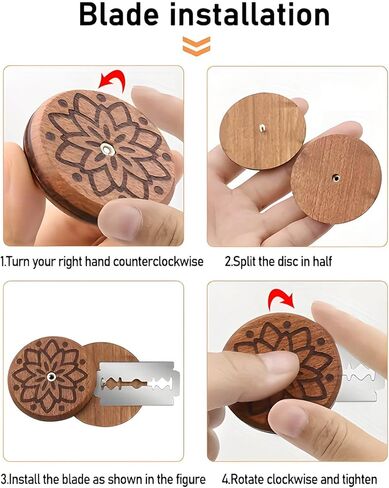 أداة تسجيل الخبز الخشبية UFO، قاطعة الخبز لخبازات الخبز المصنوعة منزليًا، مع حقيبة جلدية واحدة و5 شفرات حلاقة. in Kuwait