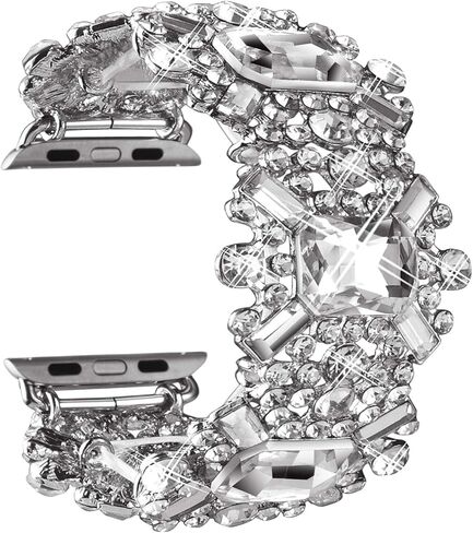 VIQIV Bling Bands Compatible with Apple Watch Band 38mm 40mm 41mm 42mm 44mm 45mm 49mm Iwatch Series SE 9 8 7 6 5 4 3 2 Ultra, Diamond Rhinestone Dressy Metal Wristband Strap for Women in Saudi Arabia