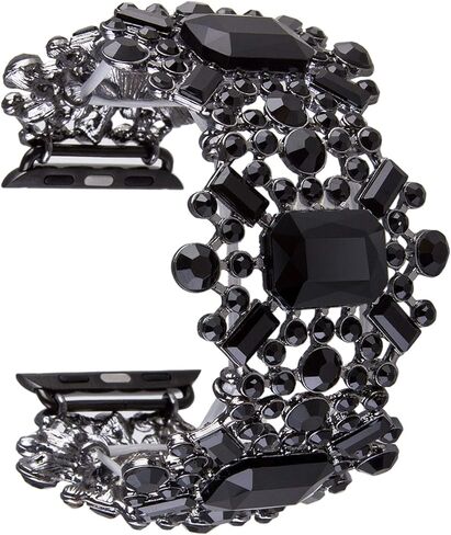 VIQIV Bling Bands متوافقة مع سوار ساعة Apple 38 مم 40 مم 41 مم 42 مم 44 مم 45 مم 49 مم Iwatch Series SE 9 8 7 6 5 4 3 2 Ultra، حزام معصم معدني أنيق من حجر الراين للنساء in Kuwait