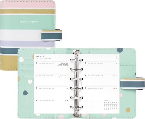 منظم Filofax Good Vibes، حجم الجيب، خطوط - ست حلقات، مع مذكرات تقويم لعرض الأسبوع، متعدد اللغات، 2024 (C022685-24) in Saudi Arabia