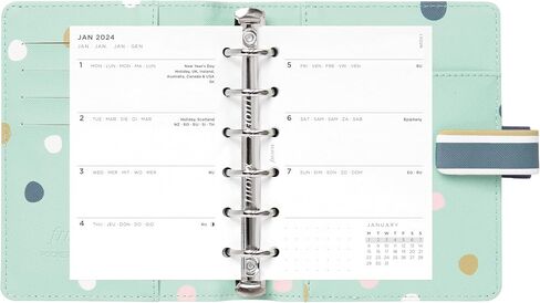 منظم Filofax Good Vibes، حجم الجيب، خطوط - ست حلقات، مع مذكرات تقويم لعرض الأسبوع، متعدد اللغات، 2024 (C022685-24) in Saudi Arabia