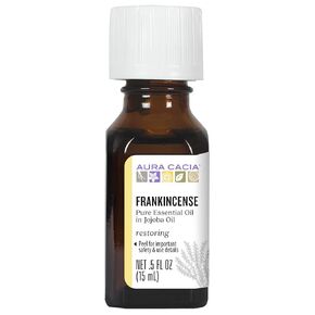Aura Cacia Frankincense Pure Essential Oil in Jojoba Oil | GC/MS Tested for Purity | 15ml (0.5 fl. oz.) in Saudi Arabia