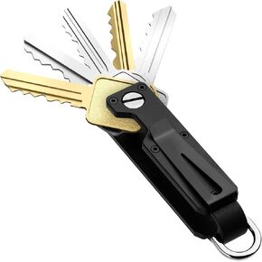 Key Organizer For Men - Compact Metallic Key Holder | Minimalist Innovative Keyholder | Smart Keychain Secures 1-5 Keys in Kuwait