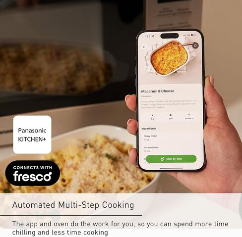 Panasonic HomeChef 4-in-1 Countertop Microwave Air Fryer Combo, Time-Saving 20 Presets + App-Linked Recipes, 1000W 1.2 cu ft Inverter Multi Oven & Convection Tech – NN-CV87QS Stainless Steel in Saudi Arabia