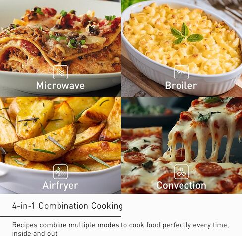 Panasonic HomeChef 4-in-1 Countertop Microwave Air Fryer Combo, Time-Saving 20 Presets + App-Linked Recipes, 1000W 1.2 cu ft Inverter Multi Oven & Convection Tech – NN-CV87QS Stainless Steel in Saudi Arabia