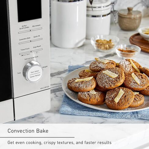Panasonic HomeChef 4-in-1 Countertop Microwave Air Fryer Combo, Time-Saving 20 Presets + App-Linked Recipes, 1000W 1.2 cu ft Inverter Multi Oven & Convection Tech – NN-CV87QS Stainless Steel in Saudi Arabia