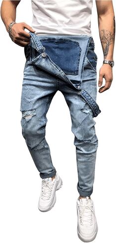 WDIRARA MENS MENS SKINDER SKINDY DENIM SARGAREES DUNGAREES BELLSUTITS مع الجيب in Saudi Arabia