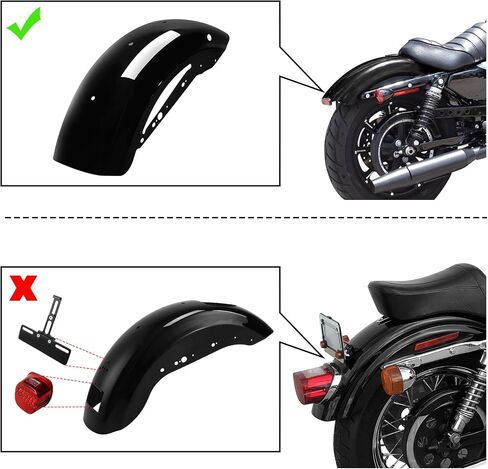 Green-L Motorcycle Gloss Black Rear Fender Fit for Harley Sportster XL883 XL1200 Roadster 2007-2009 in Saudi Arabia