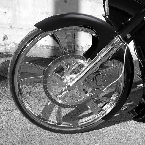 TCT-MOTORPARTS 21" Wheel Wrap Front Fender For Harley Touring Road King, Street Glide, Electra Glide FLHR FLHX FLHT Models Custom Baggers Painted Black in Saudi Arabia