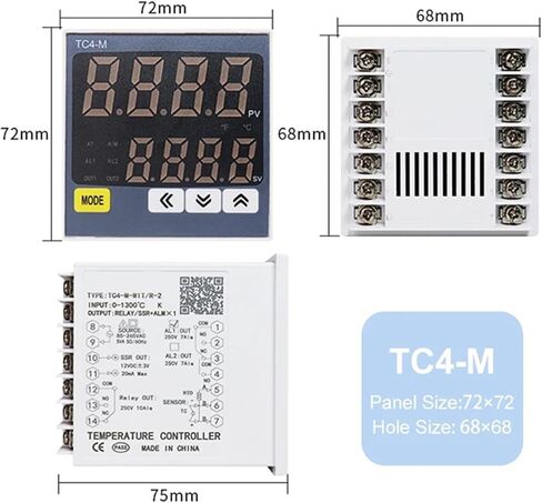 TC4 Series Intelligent Digital Display Temperature Controller Universal Input Double Output AC85-265V PID Control Thermostat(TC4-H) in Saudi Arabia