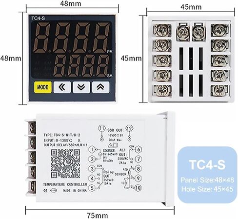 TC4 Series Intelligent Digital Display Temperature Controller Universal Input Double Output AC85-265V PID Control Thermostat(TC4-H) in Saudi Arabia