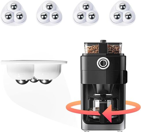 Self Adhesive Caster Wheels for Countertop - Furniture Sliders & Appliance Rollers for Kitchen, Coffee Machine, Blender, Oven - Easily Solves The Problem of Desktop Sliding (Black, 4pcs) in Kuwait