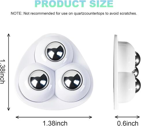 Self Adhesive Caster Wheels for Countertop - Furniture Sliders & Appliance Rollers for Kitchen, Coffee Machine, Blender, Oven - Easily Solves The Problem of Desktop Sliding (Black, 4pcs) in Kuwait