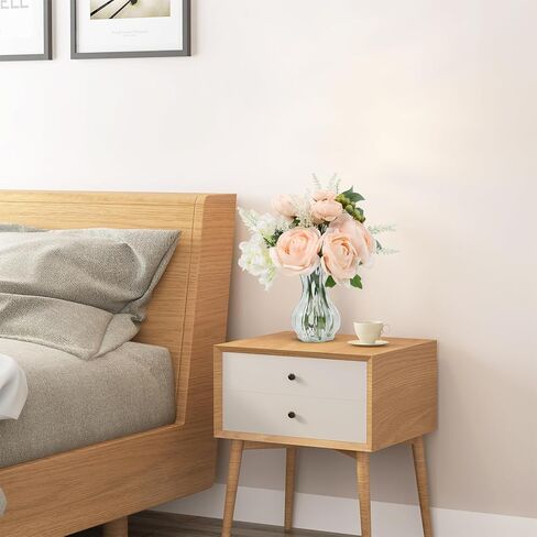 زهور مزيفة في مزهرية الزهور الاصطناعية ديكور طاولة القهوة ، زهور فو في مزهرية ، ترتيبات الزهور النباتات الصناعية الزهور الحريرية للديكور المنزل ديكورات مركزية داخلية (زرقاء بيضاء) in Kuwait