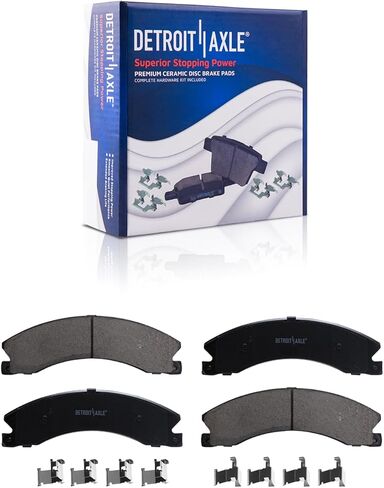 Detroit Axle - Front Brake Kit لعام 2011-2019 شيفروليه سيلفرادو GMC Sierra 2500 3500 HD Replacement 2012 2013 2014 2015 2017 2017 Disc Brake Rotors Pads Ceramic Brakes in Saudi Arabia