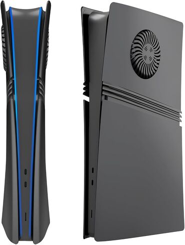 Black Faceplates for PS5 Pro Disc Edition Console with Cooling Vent, Precision Fit, Easy to Install, Replacement Hard Anti-Scratch Side Plates, Cover Plates Shell for PS5 Pro Accessories in Saudi Arabia