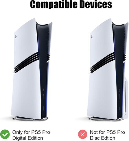 Black Faceplates for PS5 Pro Disc Edition Console with Cooling Vent, Precision Fit, Easy to Install, Replacement Hard Anti-Scratch Side Plates, Cover Plates Shell for PS5 Pro Accessories in Saudi Arabia
