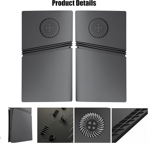 Black Faceplates for PS5 Pro Disc Edition Console with Cooling Vent, Precision Fit, Easy to Install, Replacement Hard Anti-Scratch Side Plates, Cover Plates Shell for PS5 Pro Accessories in Saudi Arabia