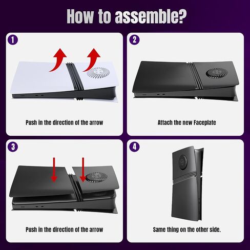 Black Faceplates for PS5 Pro Disc Edition Console with Cooling Vent, Precision Fit, Easy to Install, Replacement Hard Anti-Scratch Side Plates, Cover Plates Shell for PS5 Pro Accessories in Saudi Arabia